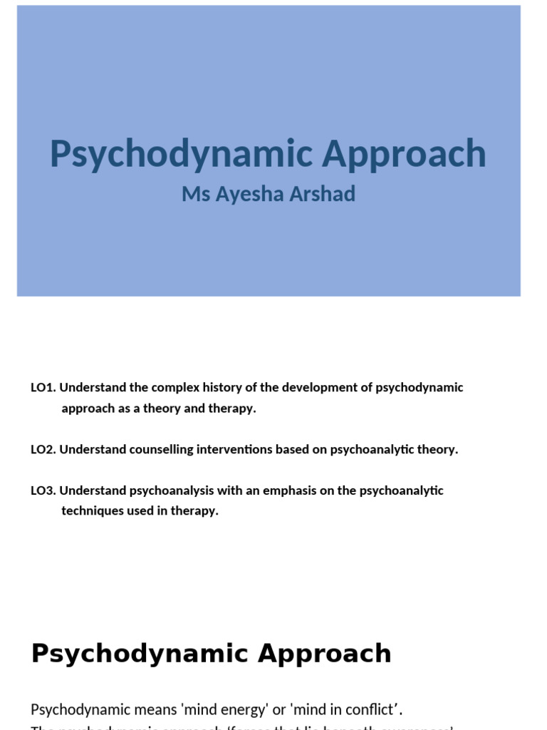 Understanding the Psychodynamic Approach | PDF | Psychoanalysis ...