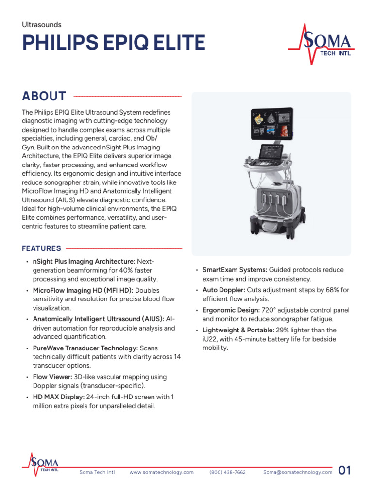Philips EPIQ Elite Ultrasound Overview | PDF | Medical Imaging ...