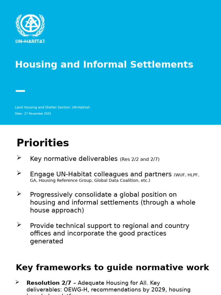 Global Housing and Informal Settlements Strategy | PDF | United Nations ...