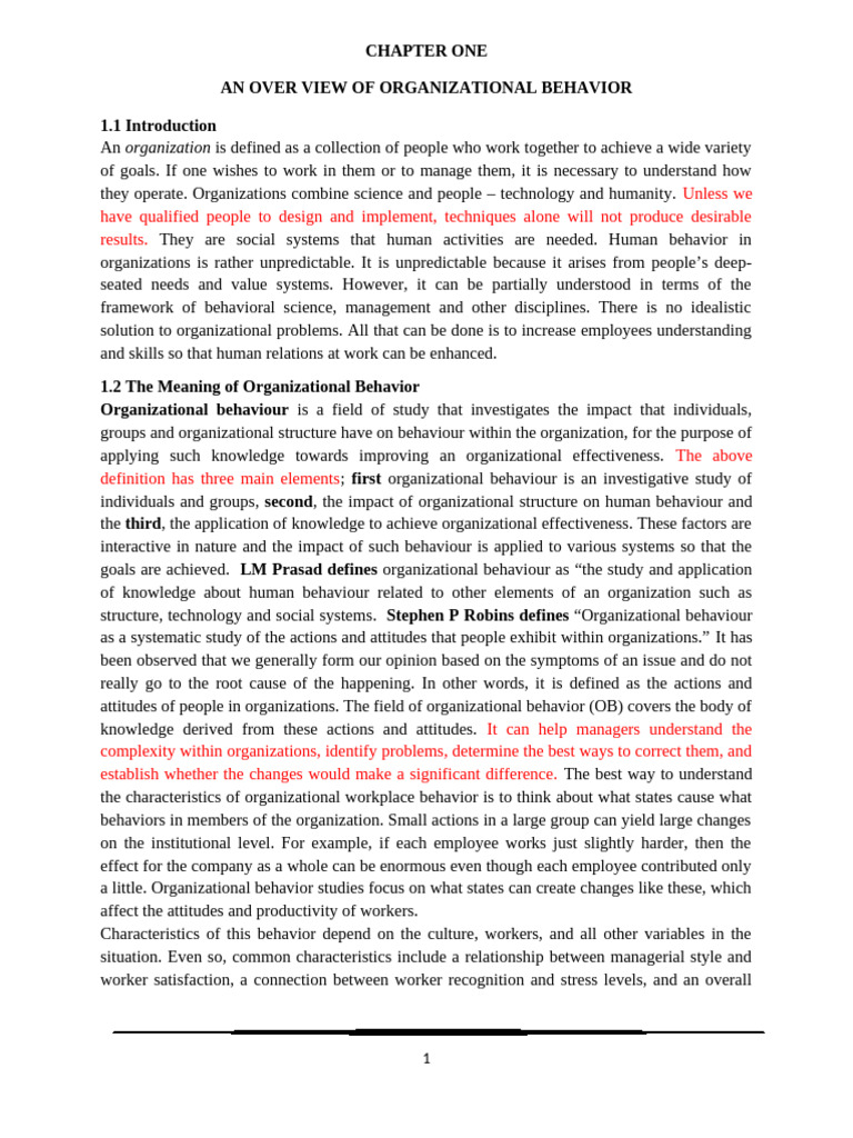 Understanding Organizational Behavior | PDF | Organizational Behavior ...