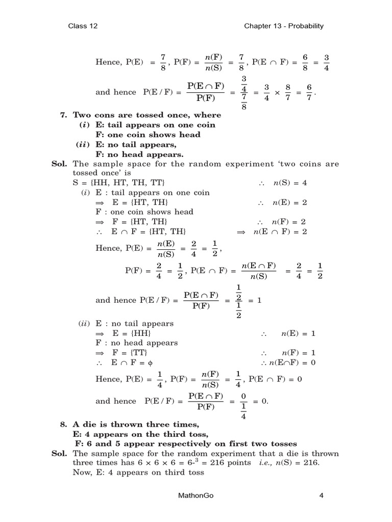Conditional Probability Examples and Solutions | PDF | Measure Theory ...
