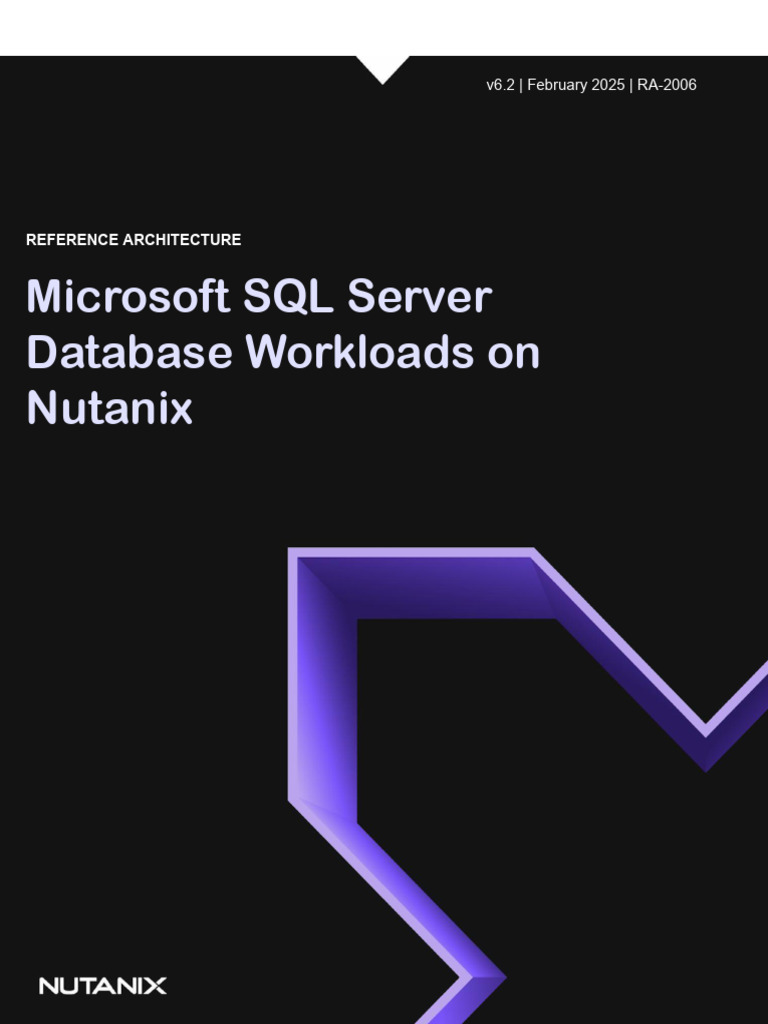 SQL Server on Nutanix Reference Architecture | PDF | Databases ...