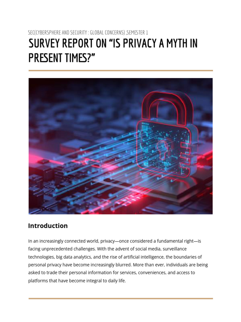 Report - Is Privacy A Myth | PDF | Privacy | Information Age