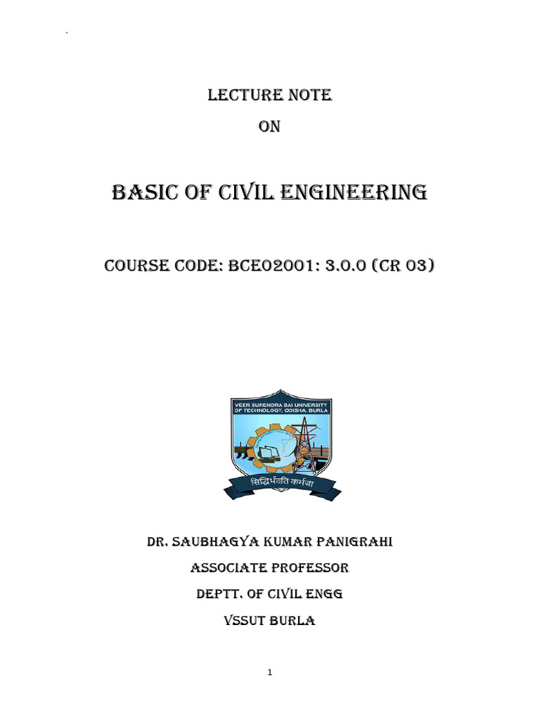 Basics of Civil Engineering Course Overview | PDF | Civil Engineering ...