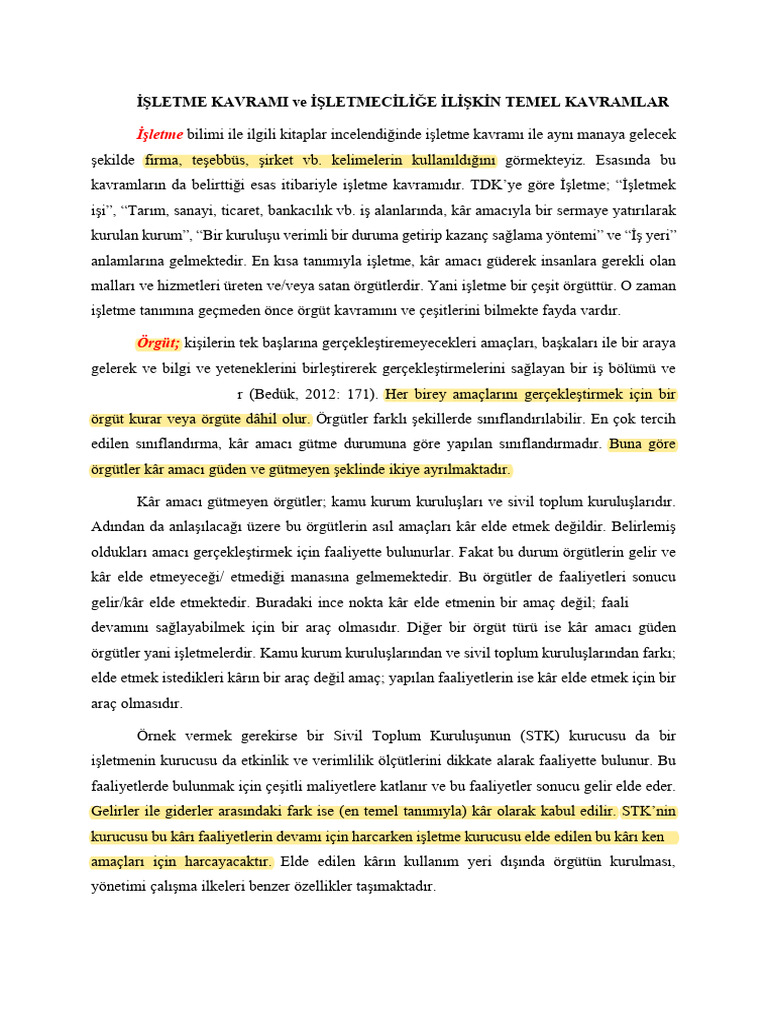 1 - Temel Kavramlar | PDF