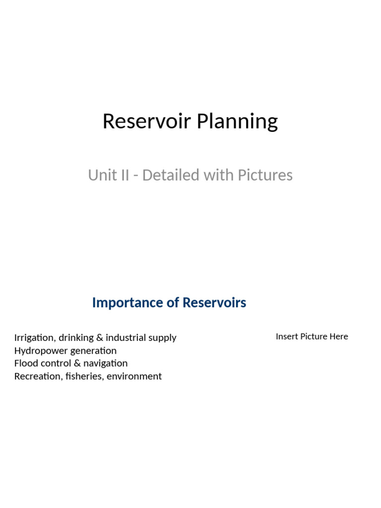 Comprehensive Guide to Reservoir Planning | PDF