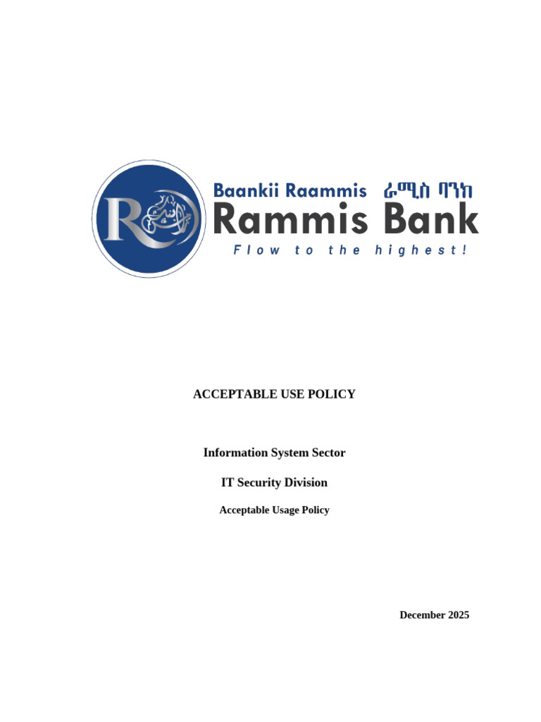 Rammis Bank Acceptable Use Policy 2025 | PDF | Security | Computer Security