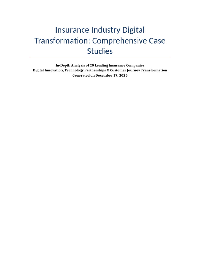 Insurance Digital Transformation Insights | PDF