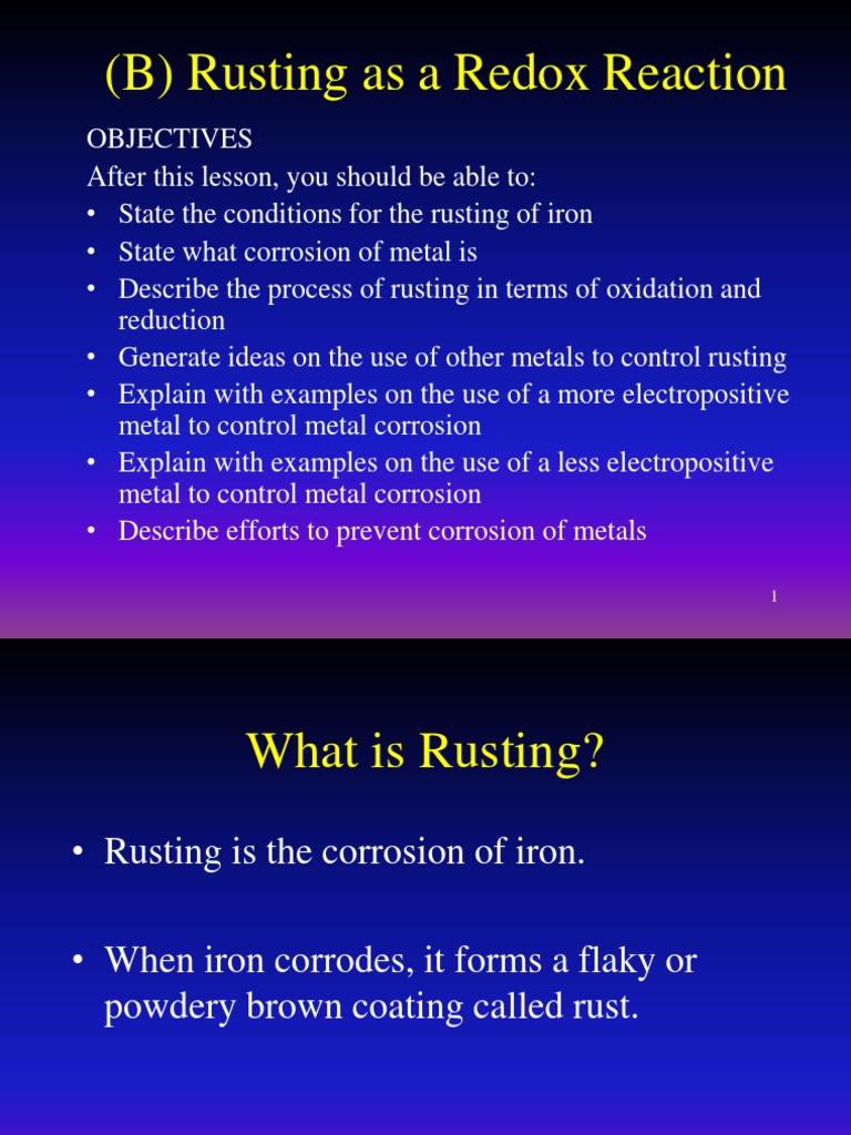 3B - Rusting As A Redox Reaction | PDF | Rust | Redox