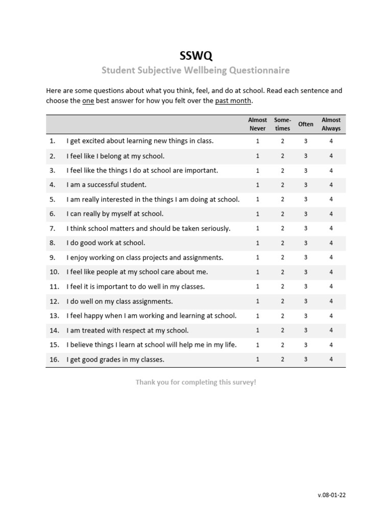 SSWQ | PDF