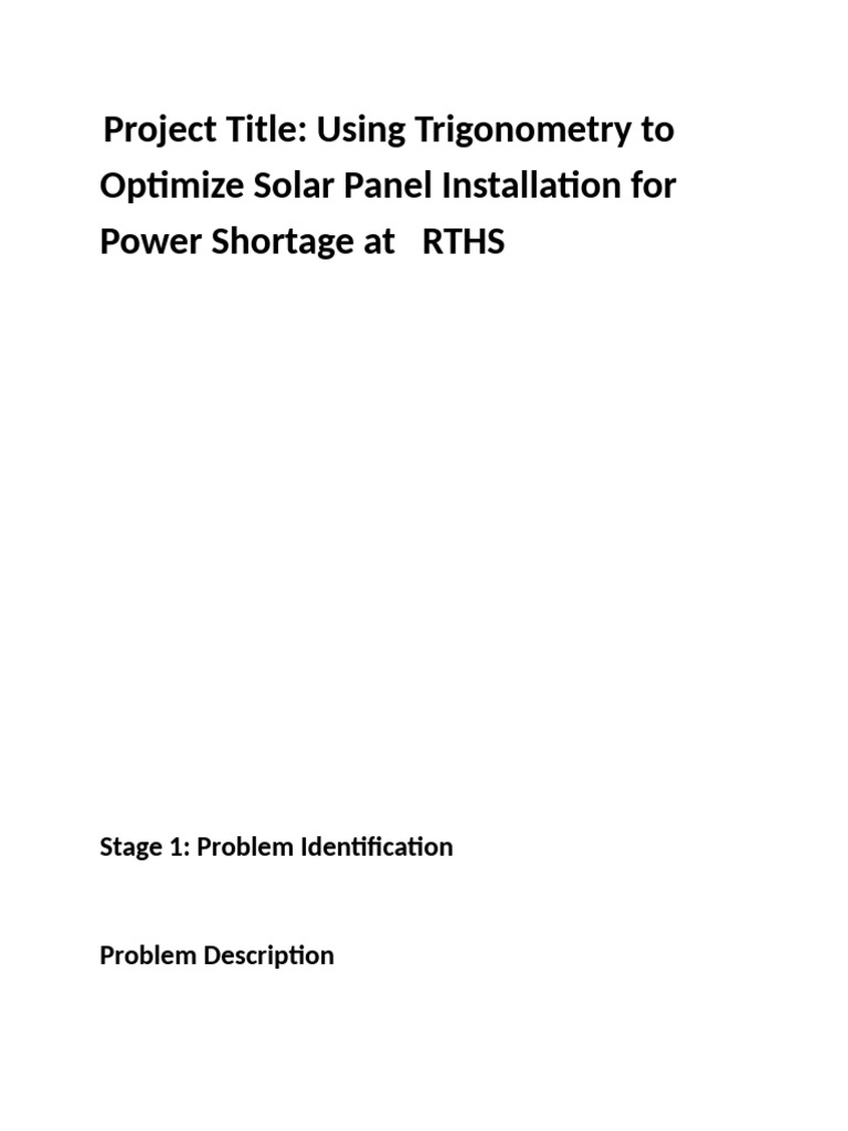 Optimize Solar Panel Tilt with Trigonometry | PDF | Solar Panel ...