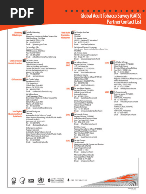global adult tobacco survey Global Adult Tobacco Survey Contacts | PDF | Tobacco