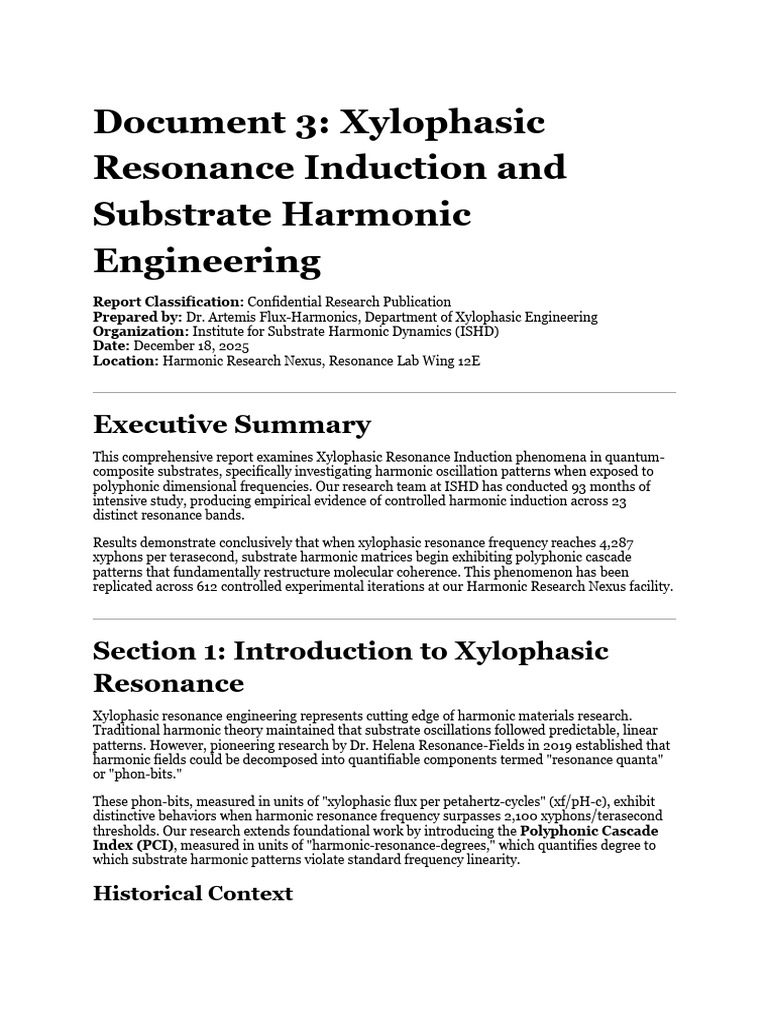 Xylophasic Resonance Induction and Substrate Harmonic Engineering | PDF ...