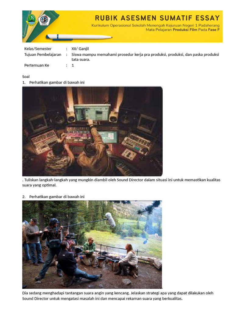 Proses Kerja Sound Director dalam Produksi | PDF