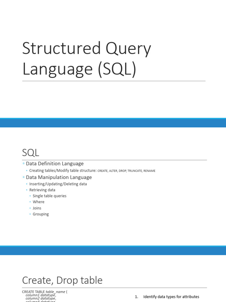 SQL Basics: Tables, Queries, and Types | PDF | Boolean Data Type ...
