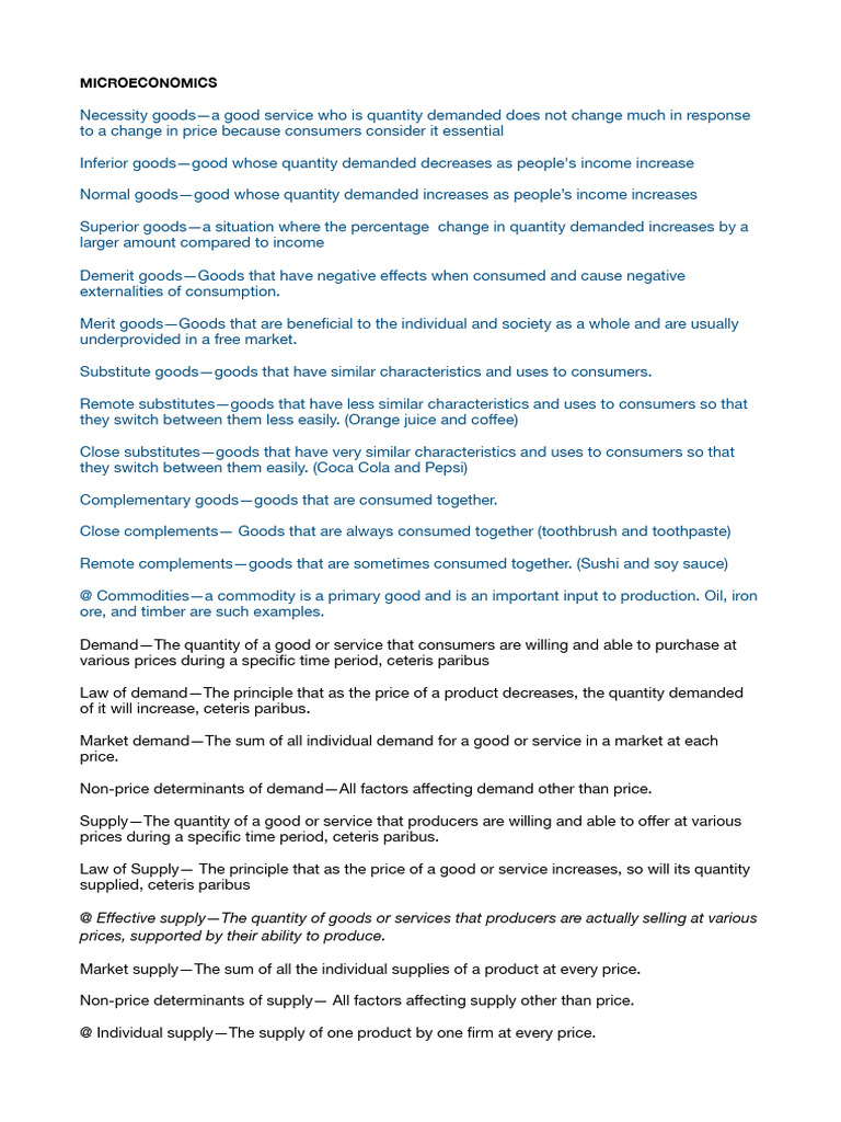 Key Concepts in Microeconomics Explained | PDF | Gross Domestic Product ...