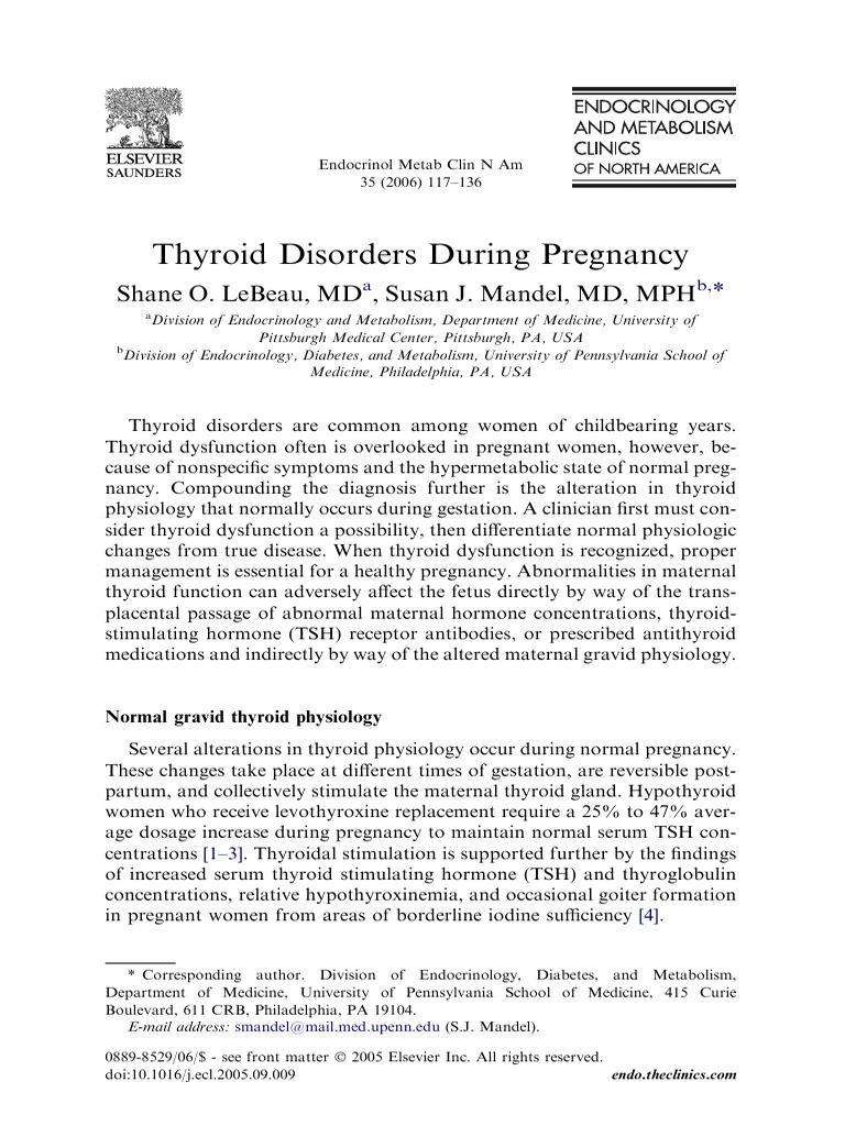 Thyroid Disorders in Pregnancy Explained | PDF | Hypothyroidism ...