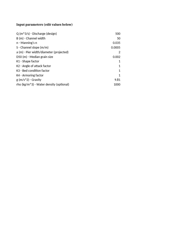 Scour Example | PDF