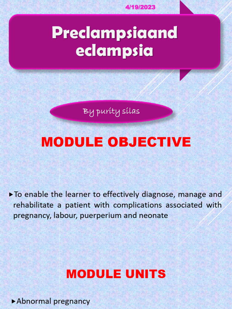 Understanding Pre-Eclampsia and Eclampsia | PDF | Childbirth | Blood ...