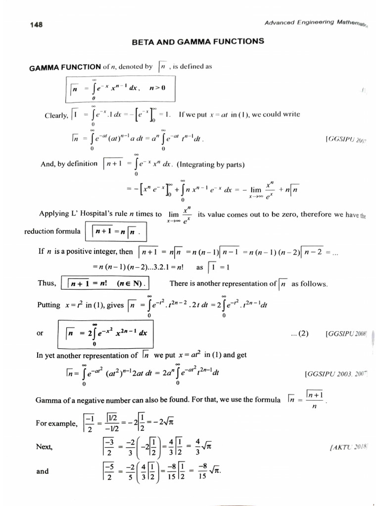 Beta Gamma Function | PDF