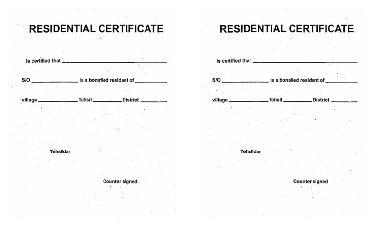 Resident Formate | PDF