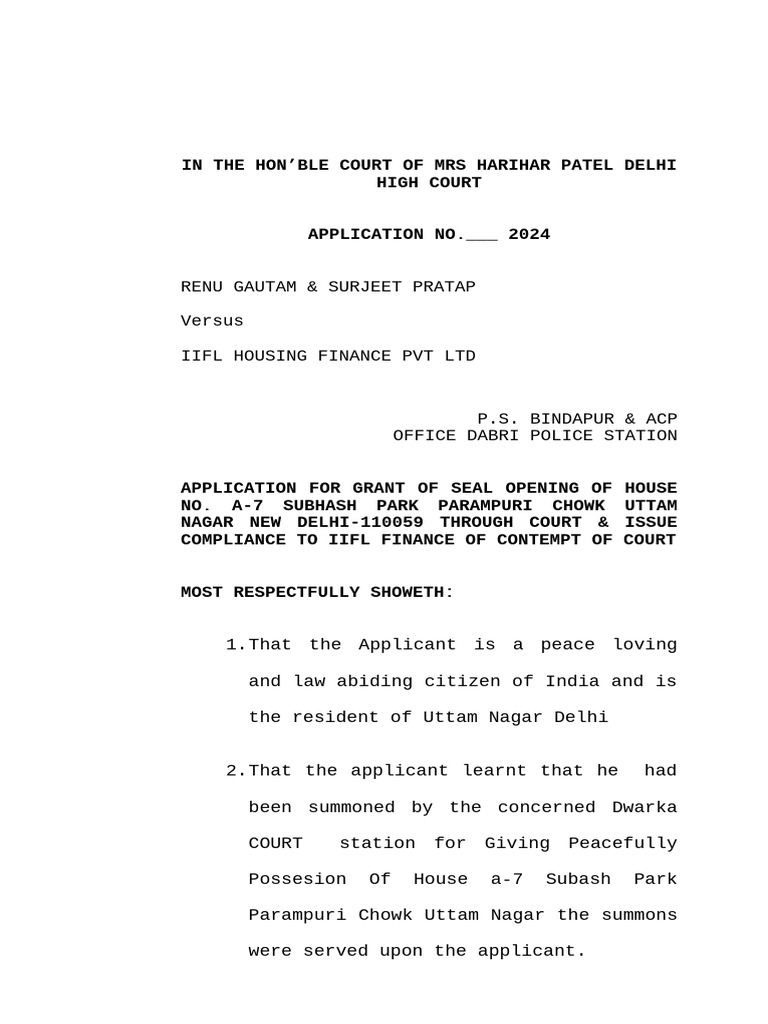 Court Application for House Possession | PDF | Chess Theory | Chess