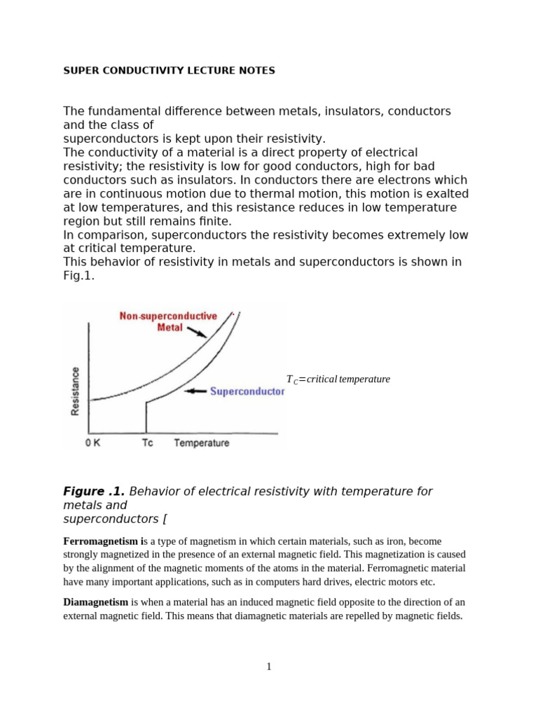 Superconductivity Lecture Notes Overview | PDF | Superconductivity ...