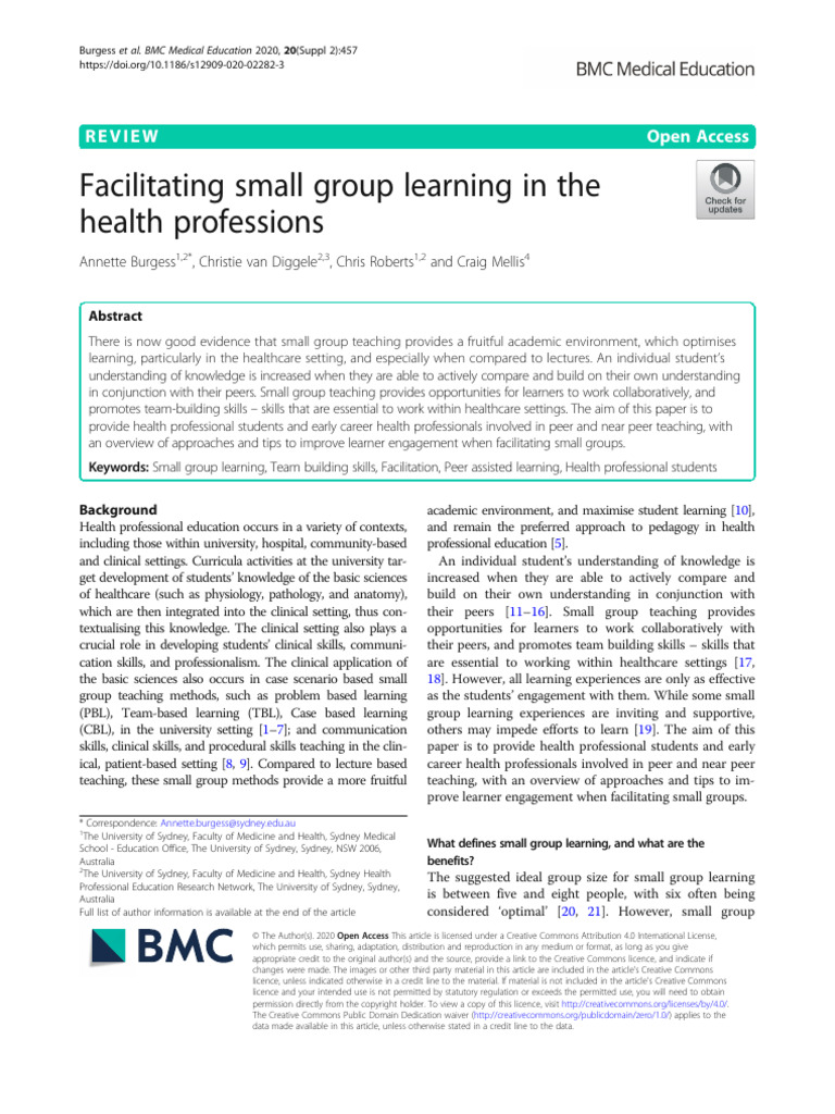 Enhancing Small Group Learning in Healthcare | PDF | Learning ...