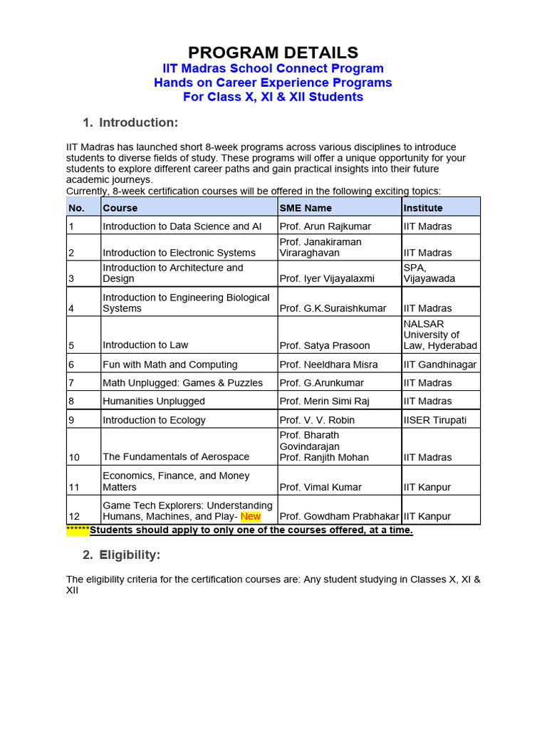 IIT Madras 8-Week Career Programs | PDF | Augmented Reality | Cell ...