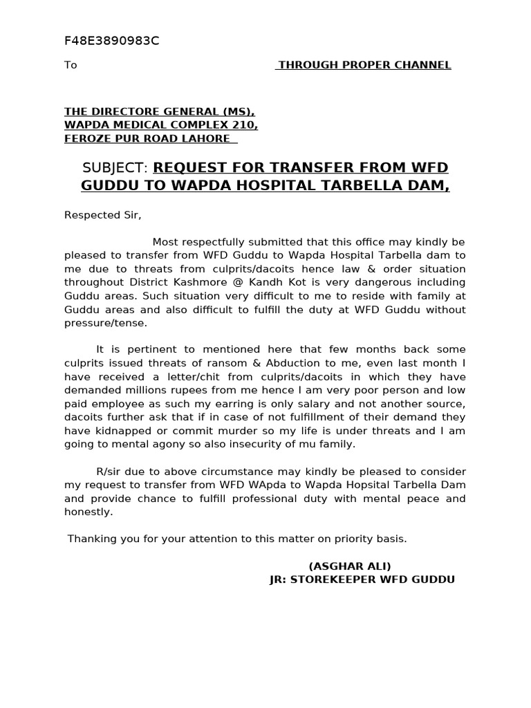 Application Asghar | PDF