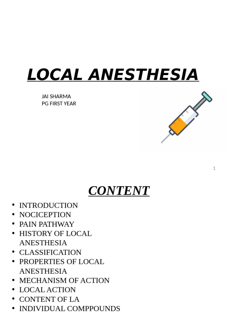 Local Anesthesia (Autosaved) V 1111 | PDF | Allergy | Paresthesia
