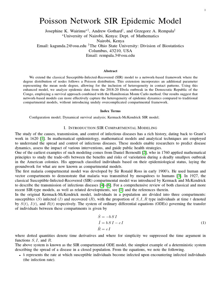 Poisson Network SIR Model Analysis | PDF | Applied Mathematics ...