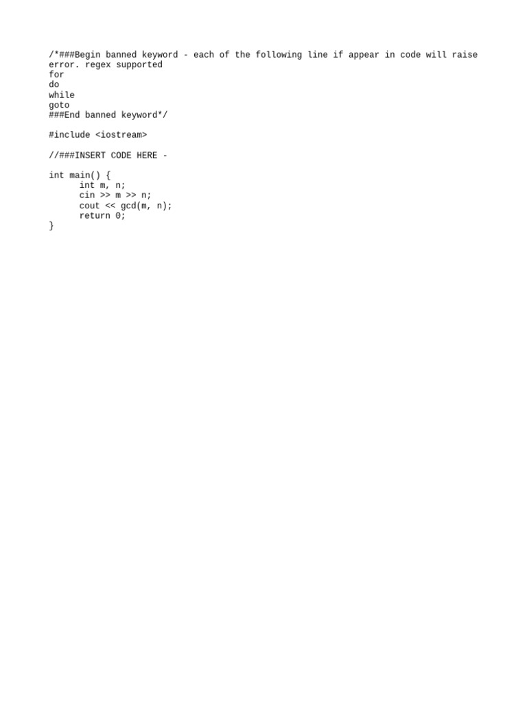 C++ GCD Calculation Code Example | PDF