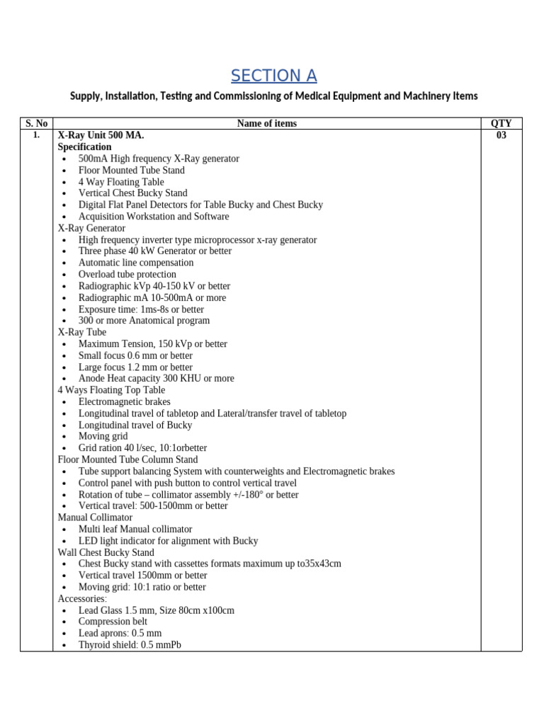 Medical Equipment Supply & Installation Guide | PDF