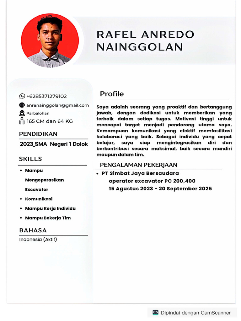 CV Rafel Andredo Nainggolan | PDF