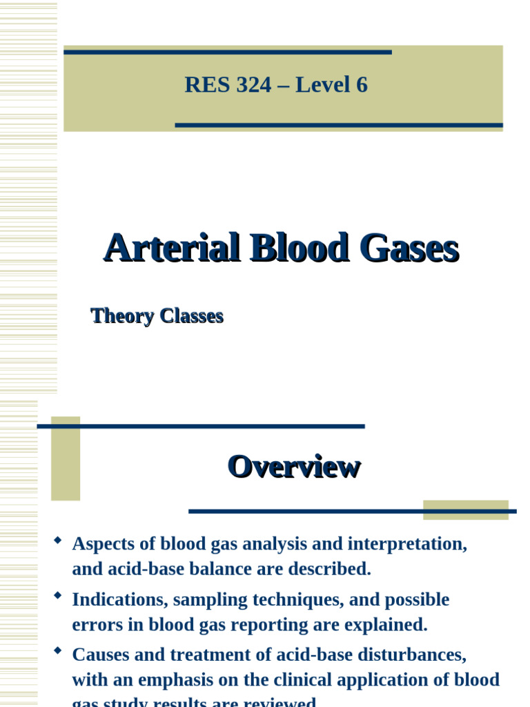 Arterial Blood Gas Analysis Guide | PDF | Blood | Hemoglobin