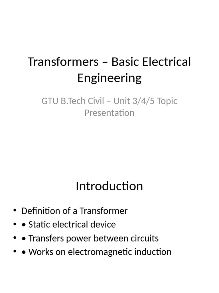 Understanding Transformers in Electrical Engineering | PDF