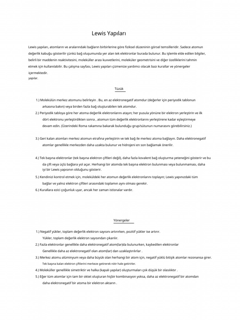 Lewis Structures | PDF