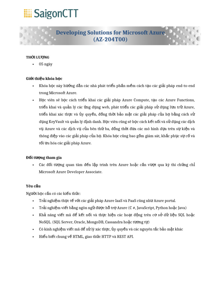 AZ-204 Developing Solutions For Microsoft Azure - Vi | PDF