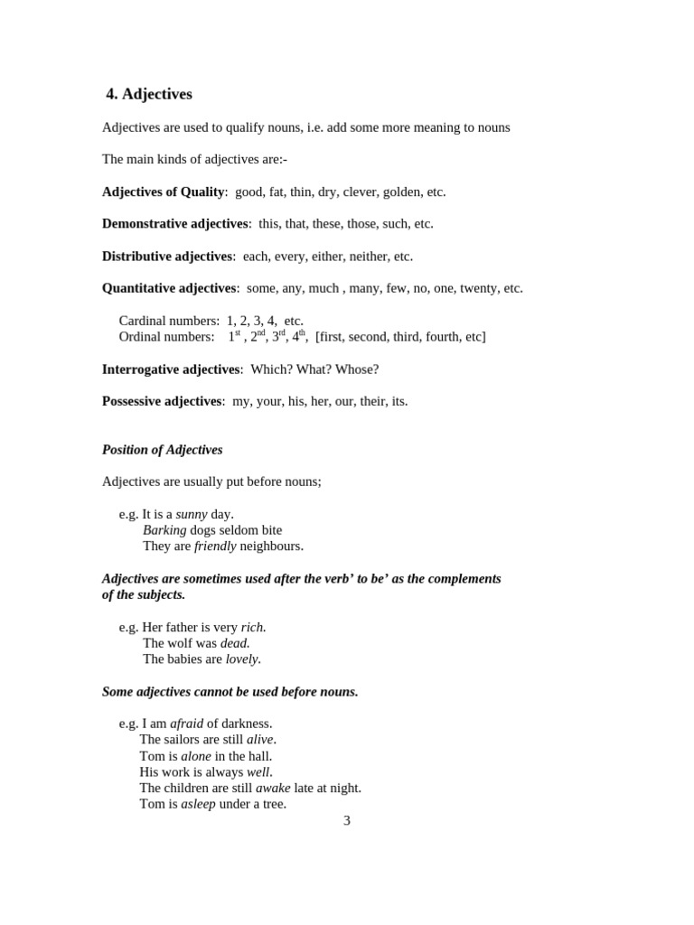 Understanding Adjectives and Their Use | PDF | Adjective | Noun