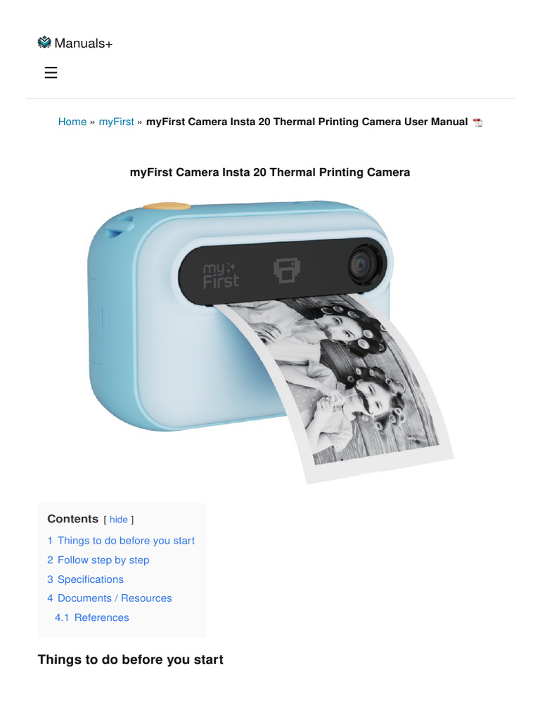 myFirst Camera Insta 20 Manual | PDF | Camera