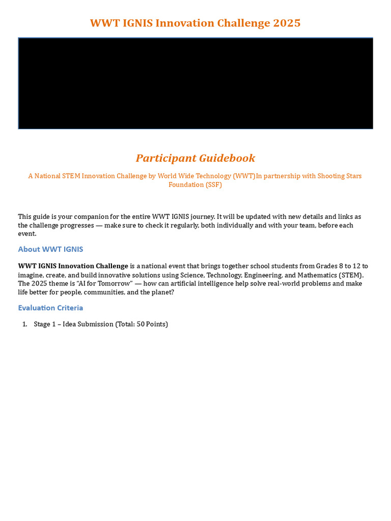 WWT IGNIS 2025 Participant Guide | PDF | Creativity | Innovation