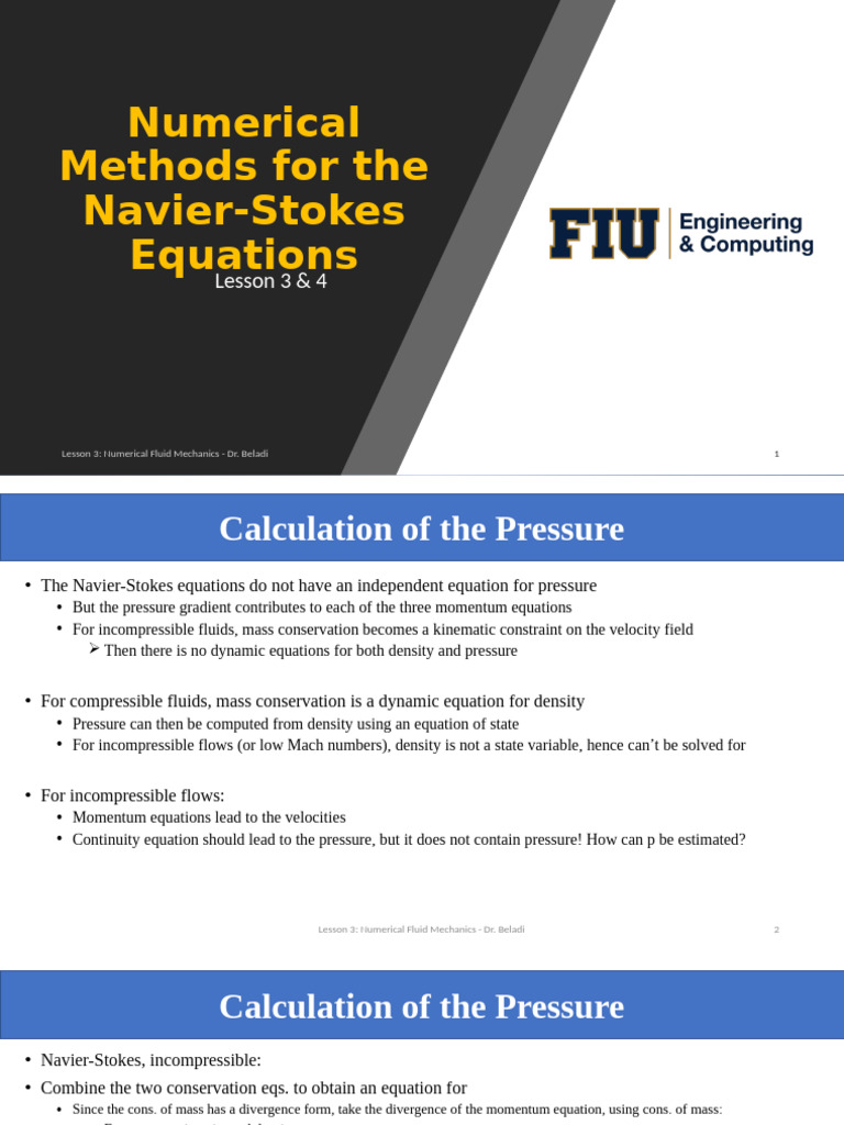 Numerical Methods for Navier-Stokes Equations | PDF | Navier–Stokes ...