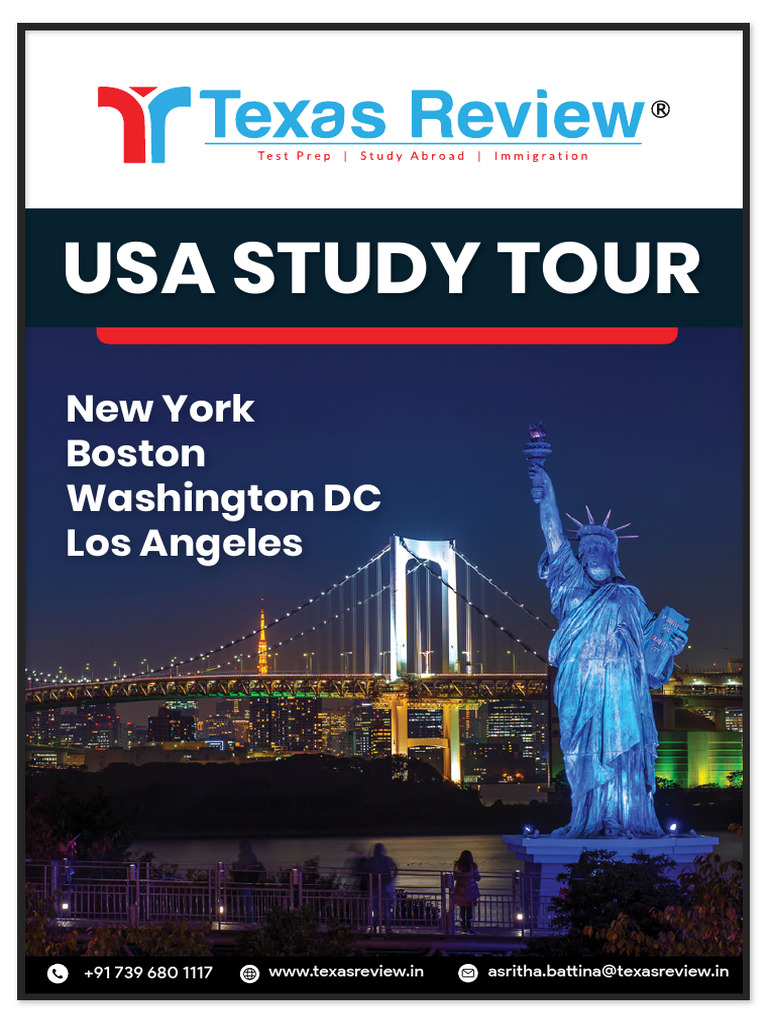 USA Study Tour for Students: 7 Days | PDF