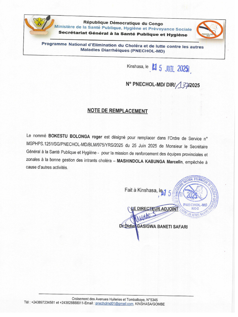 Note de Remplacement | PDF