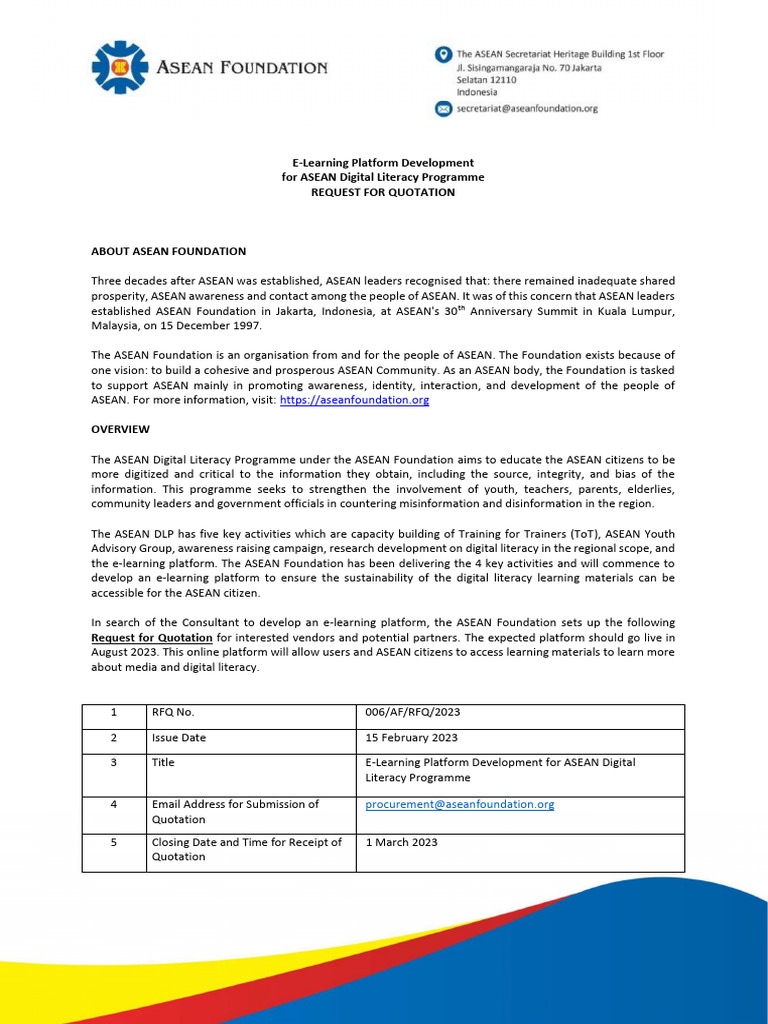 E-Learning Platform for ASEAN Literacy | PDF | Educational Technology ...