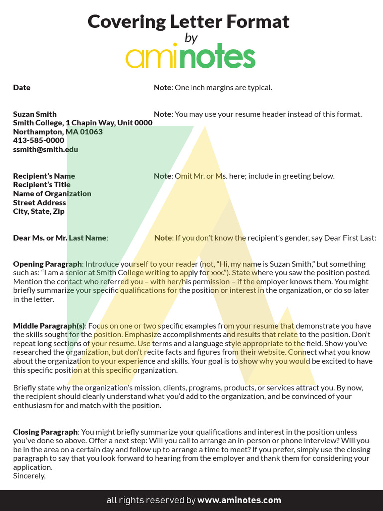 Cover Letter Format Guide | PDF