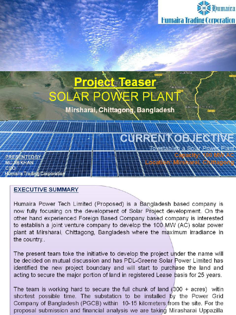 Humaira Solar Project Main | PDF
