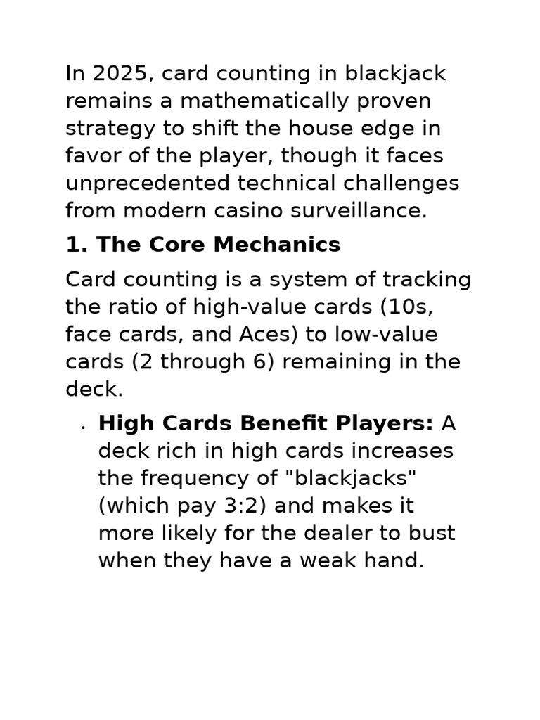 Card Counting in Blackjack 2025 Insights | PDF | Card Counting ...