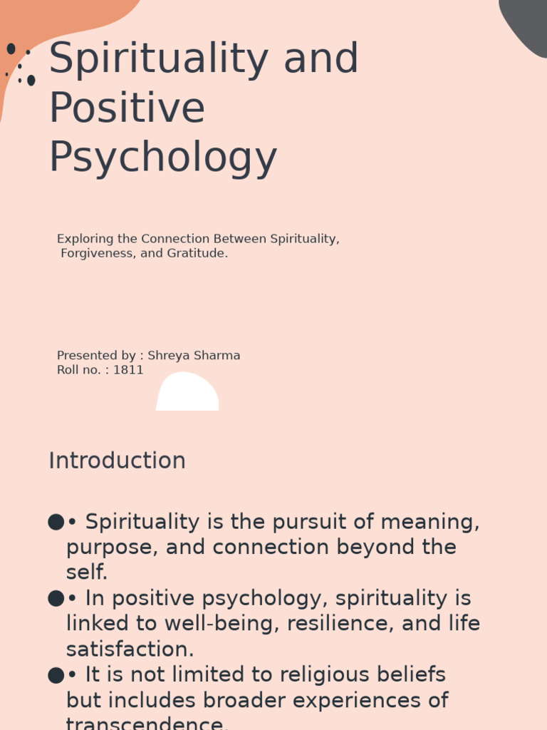 Spirituality's Role in Positive Psychology | PDF | Spirituality | Well ...
